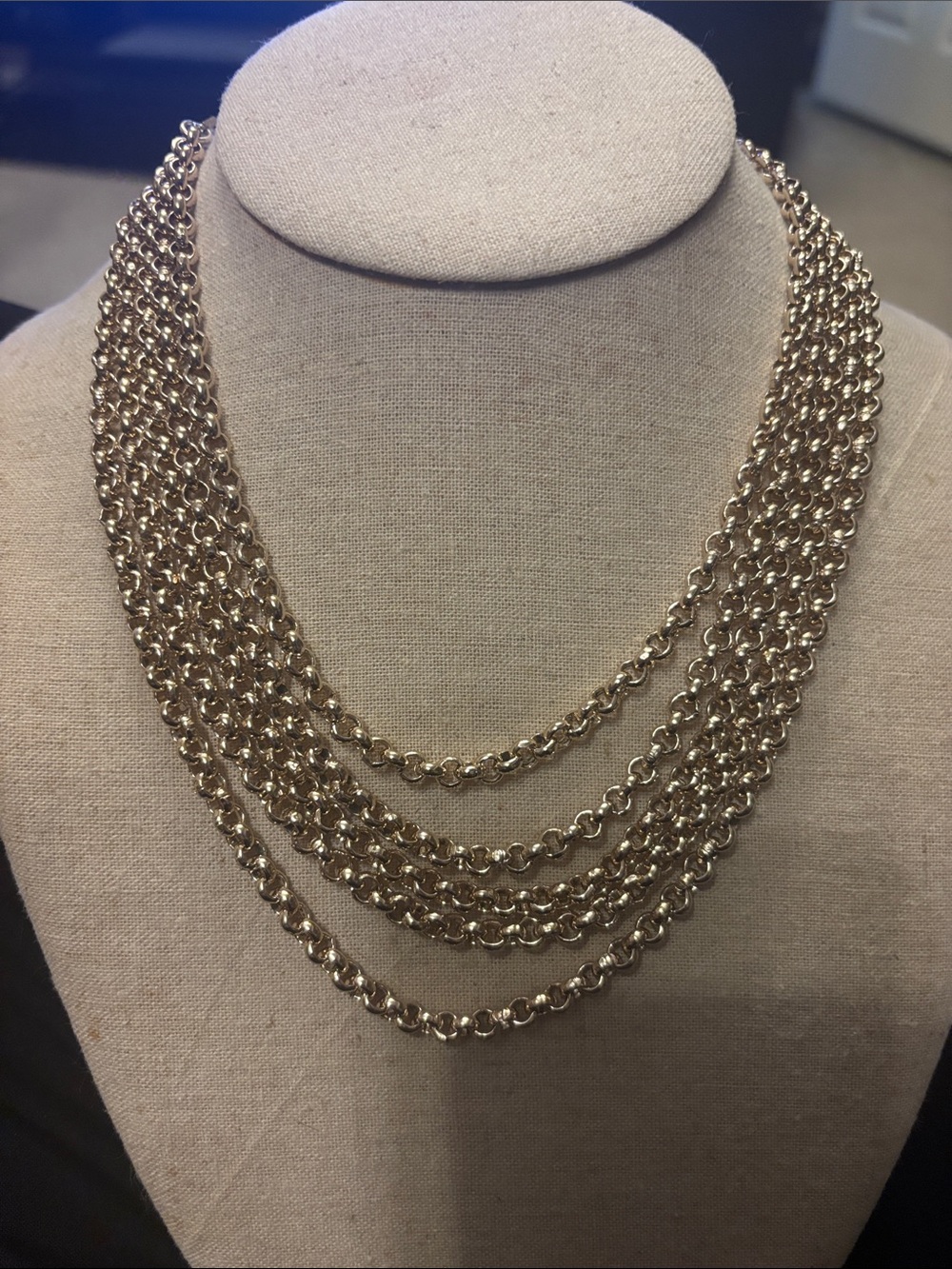 Layered Gold-Tone Multi-Strand Chain Necklace - Women Jewelry